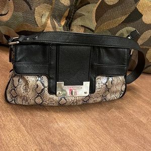 Dana Buchman purse 👜 brown leather and faux snakeskin -many places to organize